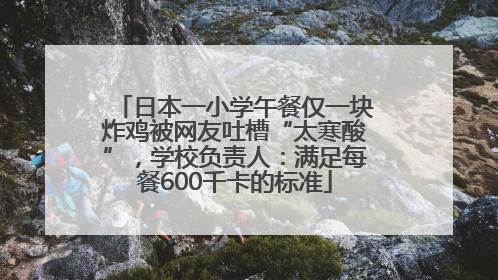 日本一小学午餐仅一块炸鸡被网友吐槽“太寒酸”，学校负责人：满足每餐600千卡的标准