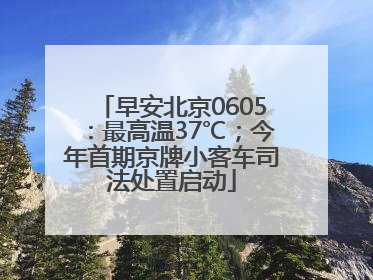 早安北京0605：最高温37℃；今年首期京牌小客车司法处置启动