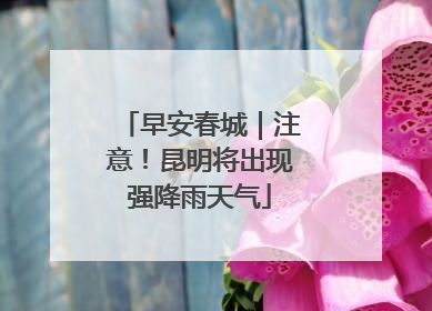 早安春城｜注意！昆明将出现强降雨天气