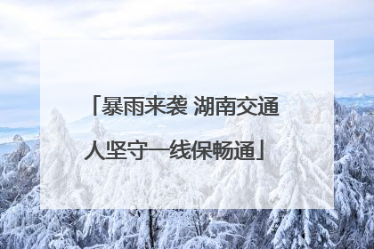 暴雨来袭 湖南交通人坚守一线保畅通
