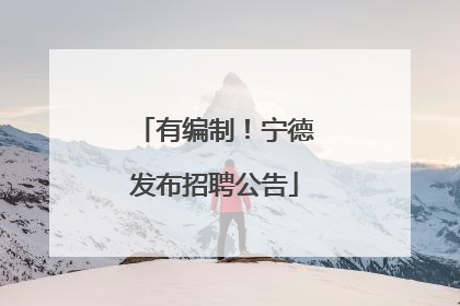 有编制！宁德发布招聘公告