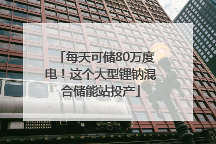 每天可储80万度电！这个大型锂钠混合储能站投产