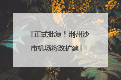 正式批复！荆州沙市机场将改扩建