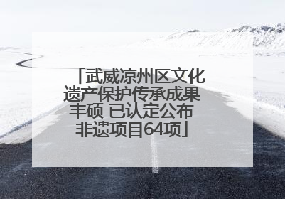 武威凉州区文化遗产保护传承成果丰硕 已认定公布非遗项目64项