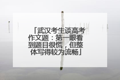 武汉考生谈高考作文题：第一眼看到题目很慌，但整体写得较为流畅