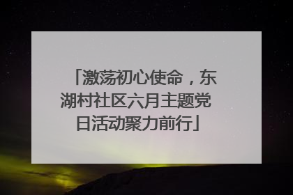 激荡初心使命，东湖村社区六月主题党日活动聚力前行