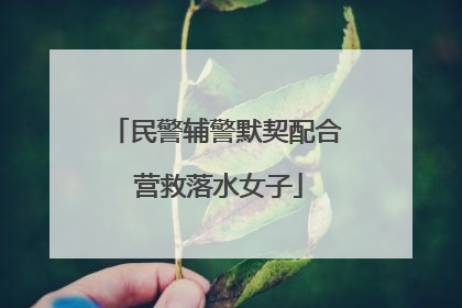 民警辅警默契配合 营救落水女子