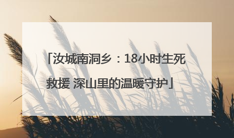 汝城南洞乡：18小时生死救援 深山里的温暖守护