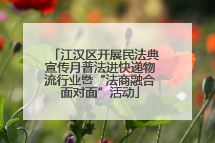 江汉区开展民法典宣传月普法进快递物流行业暨“法商融合面对面”活动