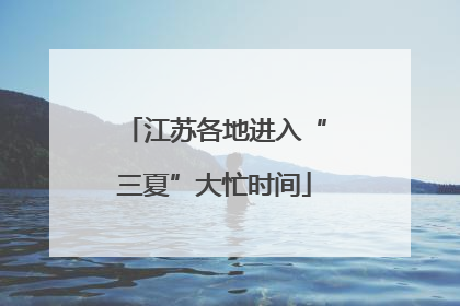 江苏各地进入“三夏”大忙时间