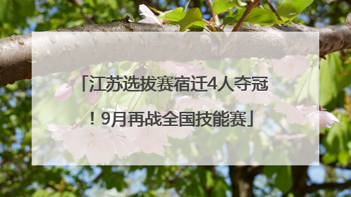江苏选拔赛宿迁4人夺冠！9月再战全国技能赛