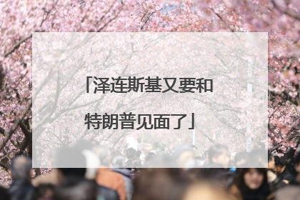 泽连斯基又要和特朗普见面了