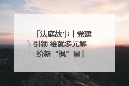 法庭故事丨党建引领 绘就多元解纷新“枫”景