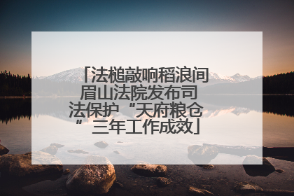法槌敲响稻浪间 眉山法院发布司法保护“天府粮仓”三年工作成效