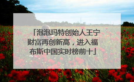 泡泡玛特创始人王宁财富再创新高，进入福布斯中国实时榜前十