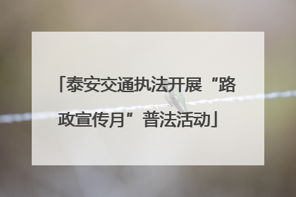 泰安交通执法开展“路政宣传月”普法活动