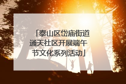 泰山区岱庙街道通天社区开展端午节文化系列活动