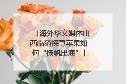 海外华文媒体山西临猗探寻苹果如何“扬帆出海”
