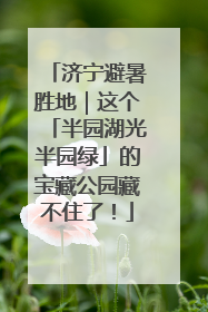 济宁避暑胜地｜这个「半园湖光半园绿」的宝藏公园藏不住了！