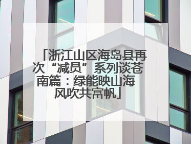 浙江山区海岛县再次“减员”系列谈苍南篇：绿能映山海 风吹共富帆