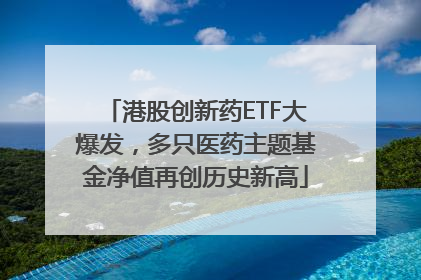 港股创新药ETF大爆发，多只医药主题基金净值再创历史新高