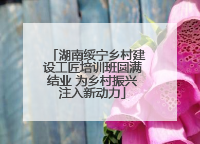 湖南绥宁乡村建设工匠培训班圆满结业 为乡村振兴注入新动力