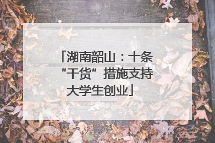 湖南韶山：十条“干货”措施支持大学生创业