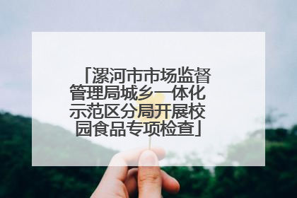 漯河市市场监督管理局城乡一体化示范区分局开展校园食品专项检查