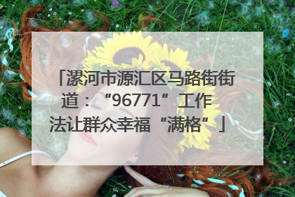 漯河市源汇区马路街街道：“96771”工作法让群众幸福“满格”
