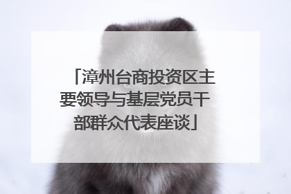 漳州台商投资区主要领导与基层党员干部群众代表座谈