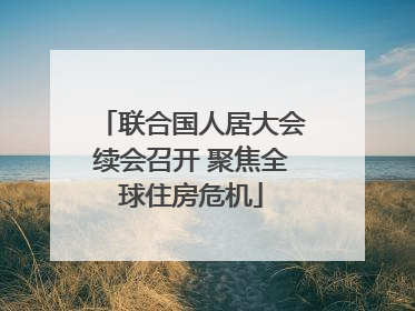 联合国人居大会续会召开 聚焦全球住房危机