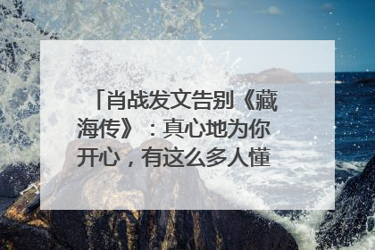 肖战发文告别《藏海传》：真心地为你开心，有这么多人懂你，导演回应“是否有第二季”