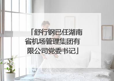 舒行钢已任湖南省机场管理集团有限公司党委书记