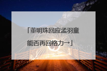 董明珠回应孟羽童能否再回格力→