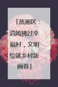 蒸湘区：清风拂过幸福村，文明绘就乡村新画卷