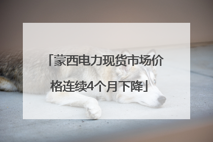 蒙西电力现货市场价格连续4个月下降
