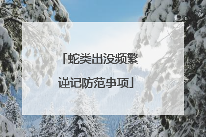 蛇类出没频繁 谨记防范事项
