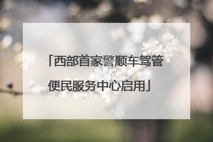 西部首家警顺车驾管便民服务中心启用