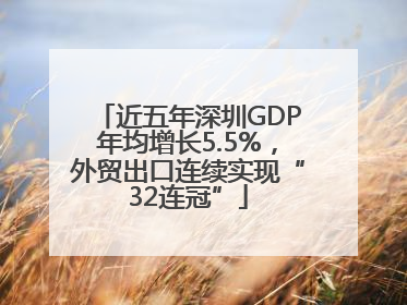 近五年深圳GDP年均增长5.5%，外贸出口连续实现“32连冠”
