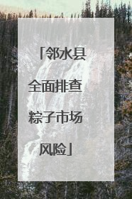 邻水县全面排查粽子市场风险