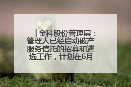 金科股份管理层：管理人已经启动破产服务信托的招募和遴选工作，计划在6月初召开评审会