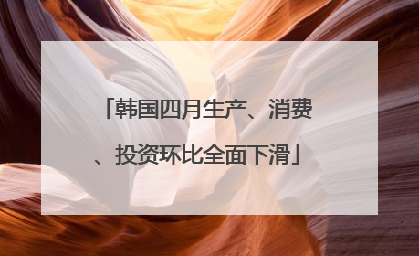 韩国四月生产、消费、投资环比全面下滑