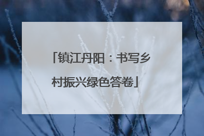镇江丹阳：书写乡村振兴绿色答卷