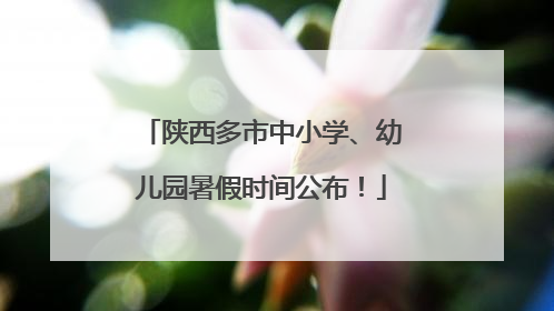 陕西多市中小学、幼儿园暑假时间公布！