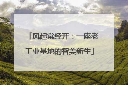 风起常经开：一座老工业基地的智美新生