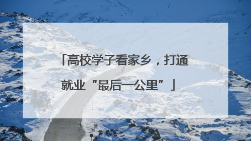 高校学子看家乡，打通就业“最后一公里”