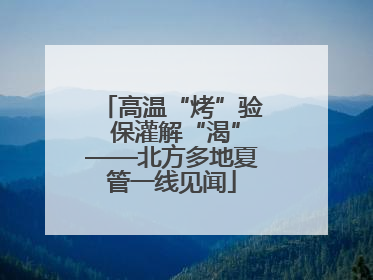 高温“烤”验 保灌解“渴”——北方多地夏管一线见闻