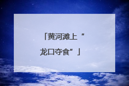 黄河滩上“龙口夺食”