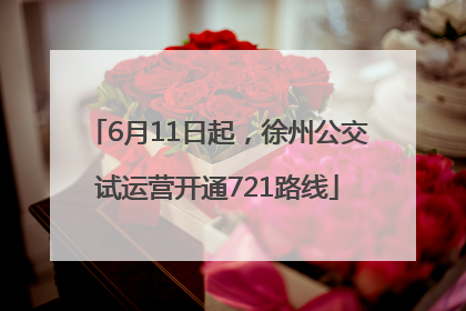 6月11日起，徐州公交试运营开通721路线