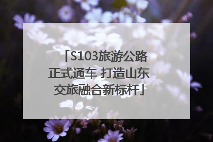 S103旅游公路正式通车 打造山东交旅融合新标杆